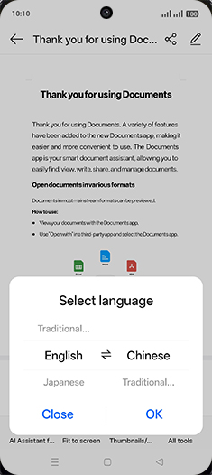 Step 7: Select desired language.