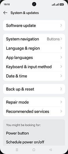 Step 4: Tap on Back up & reset.