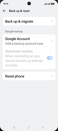 Step 5: Tap on Reset phone.