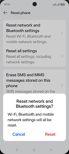 Step 7: Tap on Reset.