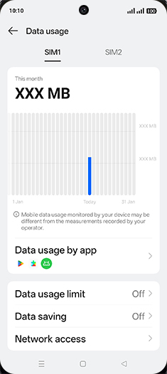 Step 7: Tap on Data usage limit.