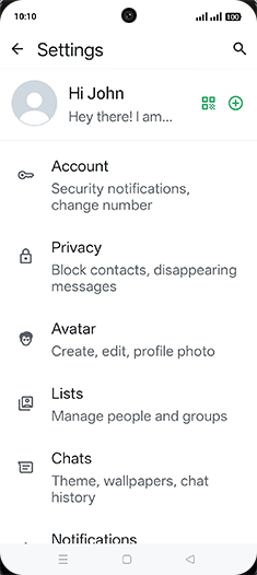 Step 5: Tap on Chats.