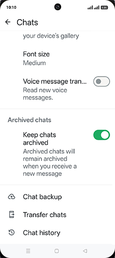 Step 6: Tap on Chat backup.