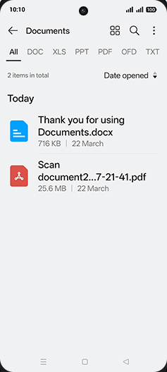 Step 4: Tap on desired Document.