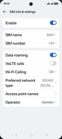Step 7: Tap on VoLTE calls to turn ON.