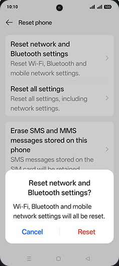 Step 7: Tap on Reset.