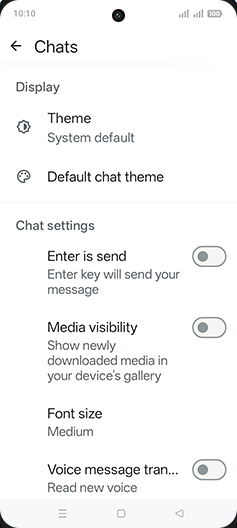 Step 6: Tap on Media visibility to turn ON.