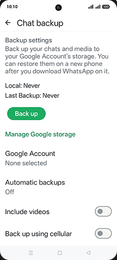 Step 7: Tap on Back up.