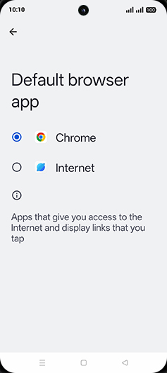 Step 6: Tap on desired Browser App.