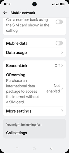 Step 6: Tap on Mobile data to turn ON.