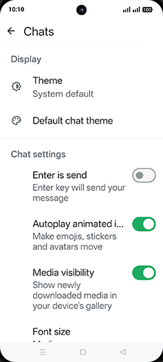 Step 6: Tap on Enter is send to turn ON.