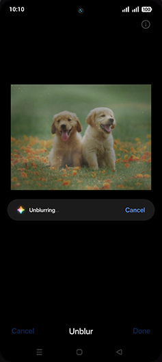 Step 11: Unblurring photo.
