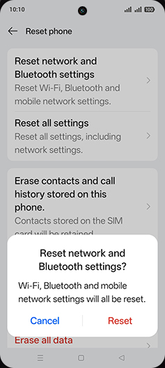 Step 7: Tap on Reset.