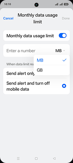 Step 17: Tap on desired Option.