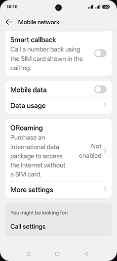Step 6: Tap on Mobile data to turn ON.