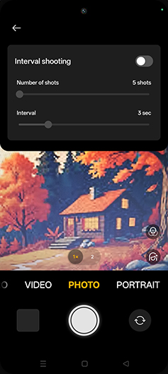 Step 6: Tap on Interval shooting to turn ON.