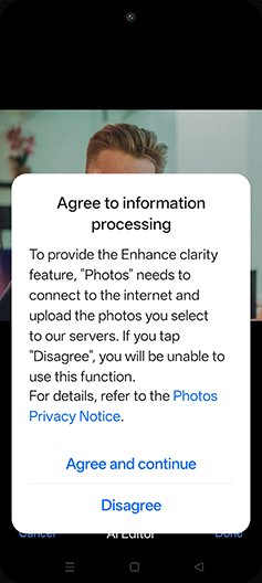 Step 9: Tap on Agree and continue.