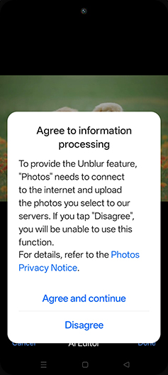 Step 9: Tap on Agree and continue.