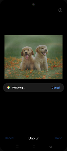Step 11: Unblurring photo.