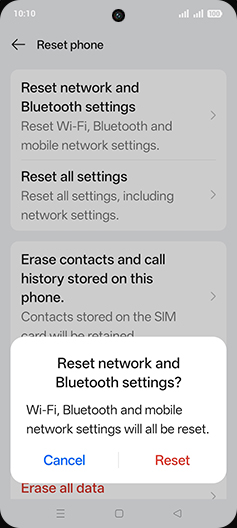 Step 7: Tap on Reset.
