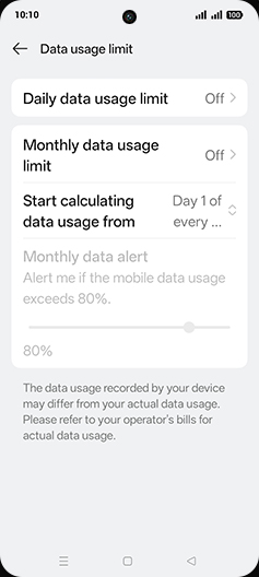 Step 8: Tap on Daily data usage limit.