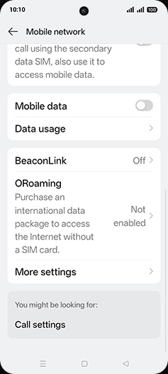 Step 6: Tap on Mobile data to turn ON.