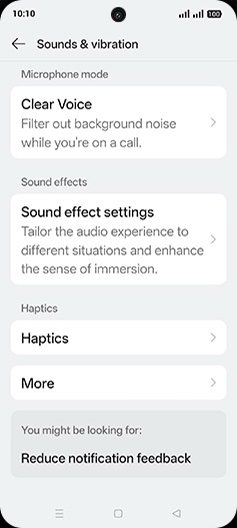 Step 4: Tap on Clear Voice.