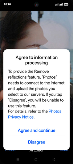 Step 9: Tap on Agree and continue.