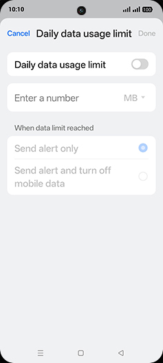 Step 9: Tap on Daily data usage limit to turn ON.