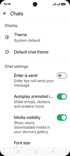 Step 6: Tap on Enter is send to turn ON.