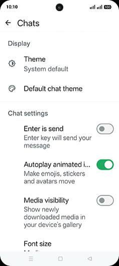Step 6: Tap on Media visibility to turn ON.