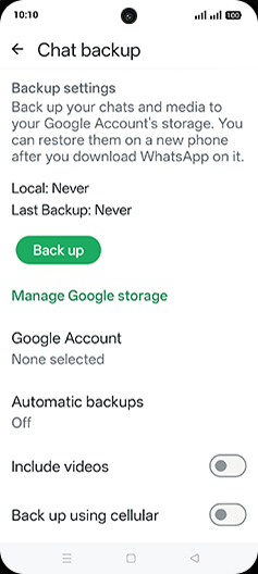 Step 7: Tap on Back up.