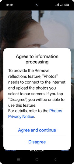 Step 9: Tap on Agree and continue.