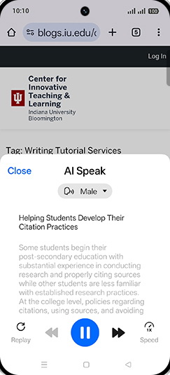 Step 6: AI speaking all the article.