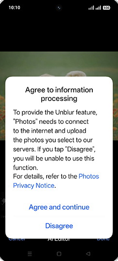 Step 9: Tap on Agree and continue.