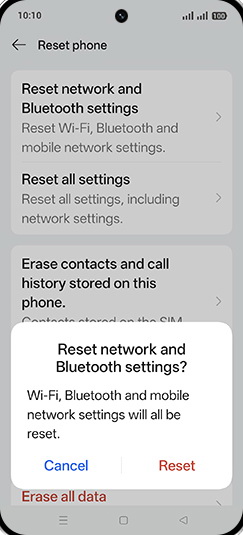 Step 7: Tap on Reset.