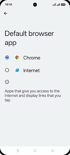 Step 6: Tap on desired Browser App.