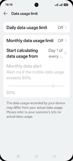 Step 8: Tap on Daily data usage limit.