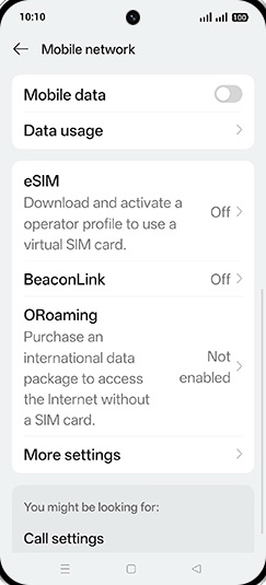 Step 6: Tap on Mobile data to turn ON.