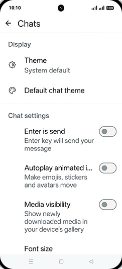 Step 6: Tap on Media visibility to turn ON.