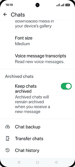 Step 6: Tap on Chat backup.