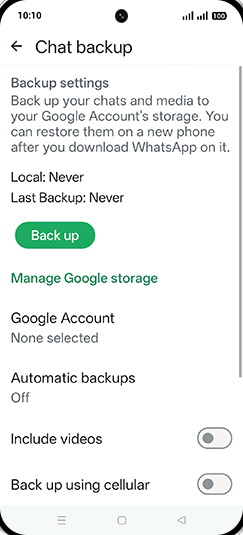 Step 7: Tap on Back up.