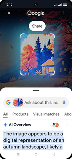 Step 5: Swipe up Google window.