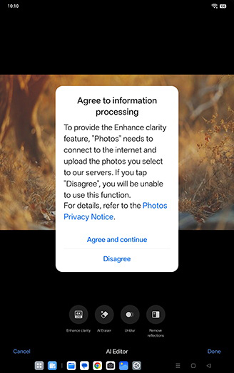 Step 9: Tap on Agree and continue.