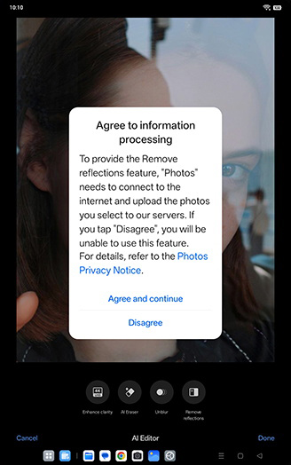 Step 9: Tap on Agree and continue.
