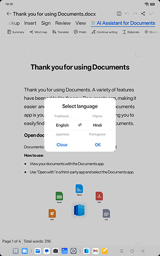 Step 7: Select desired language.
