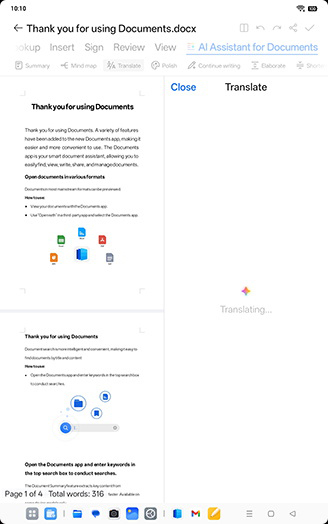 Step 9: Translating document.