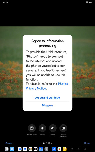 Step 9: Tap on Agree and continue.