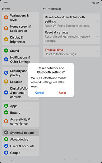 Step 7: Tap on Reset.