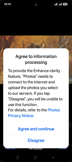 Step 9: Tap on Agree and continue.